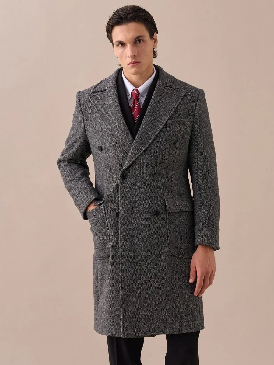 Wool Double-Breasted President Overcoat