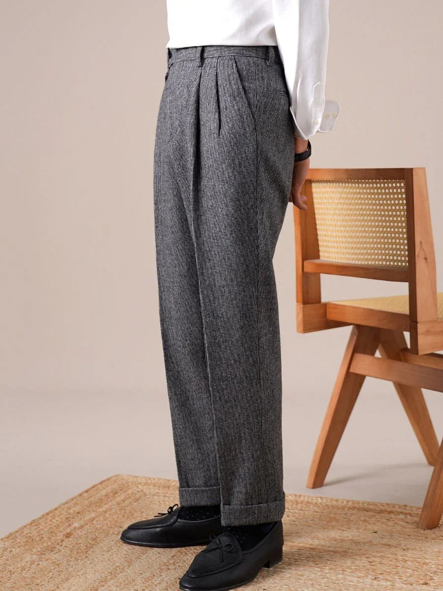 Marini Udine High Waisted Wool Belt Loop Pants