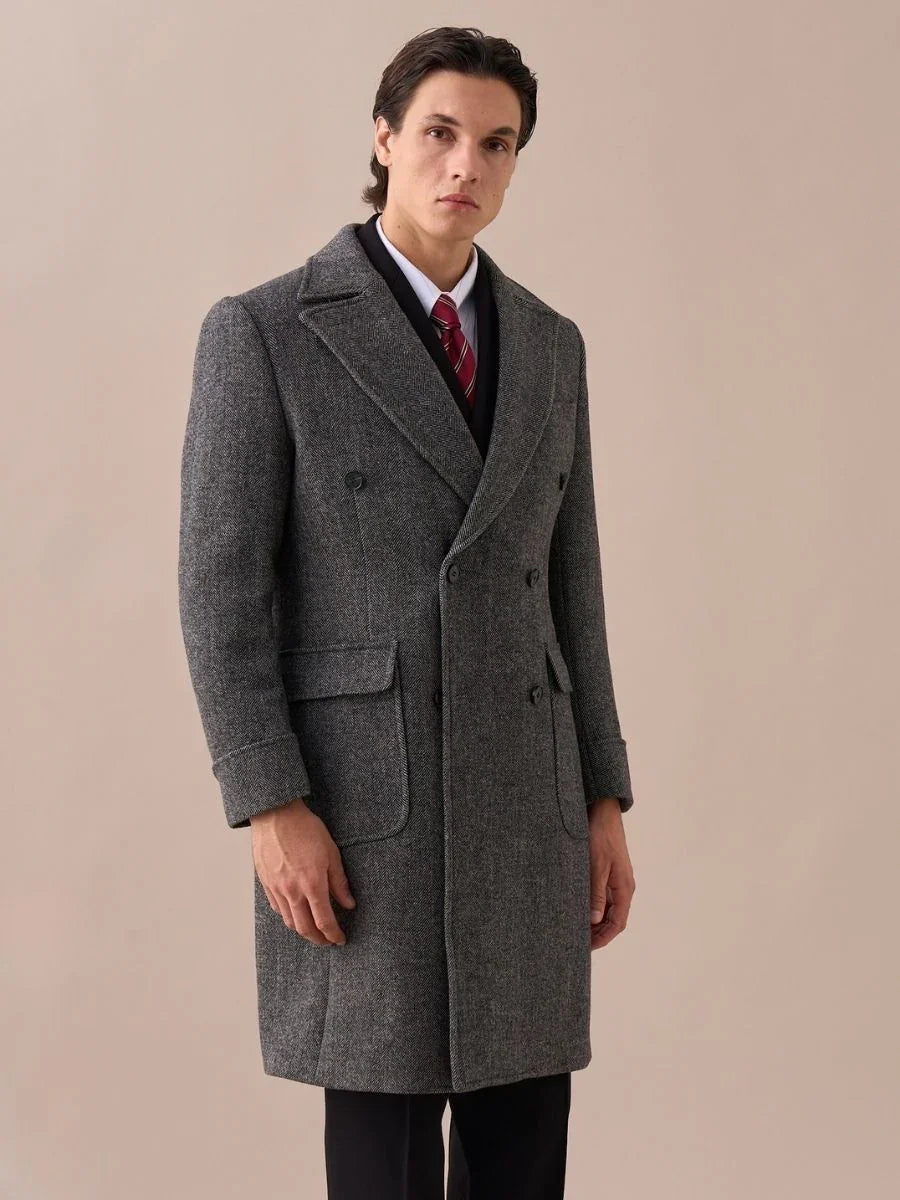 Wool Double-Breasted President Overcoat