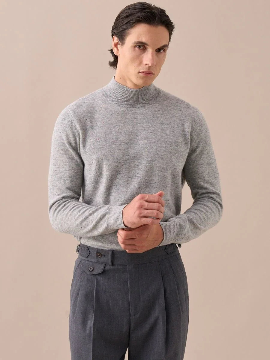 Marini Wool Sky Mock Neck Sweater
