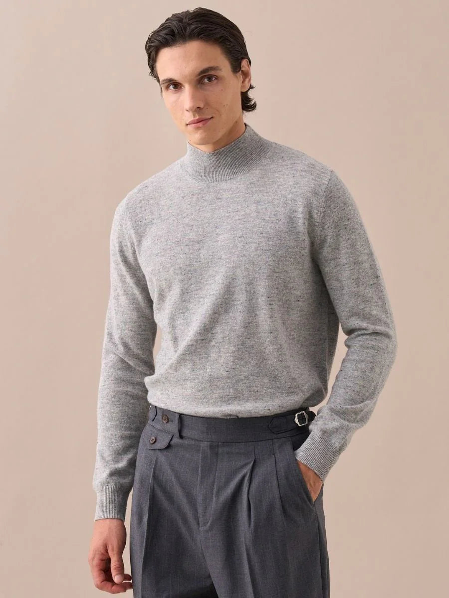 Marini Wool Sky Mock Neck Sweater