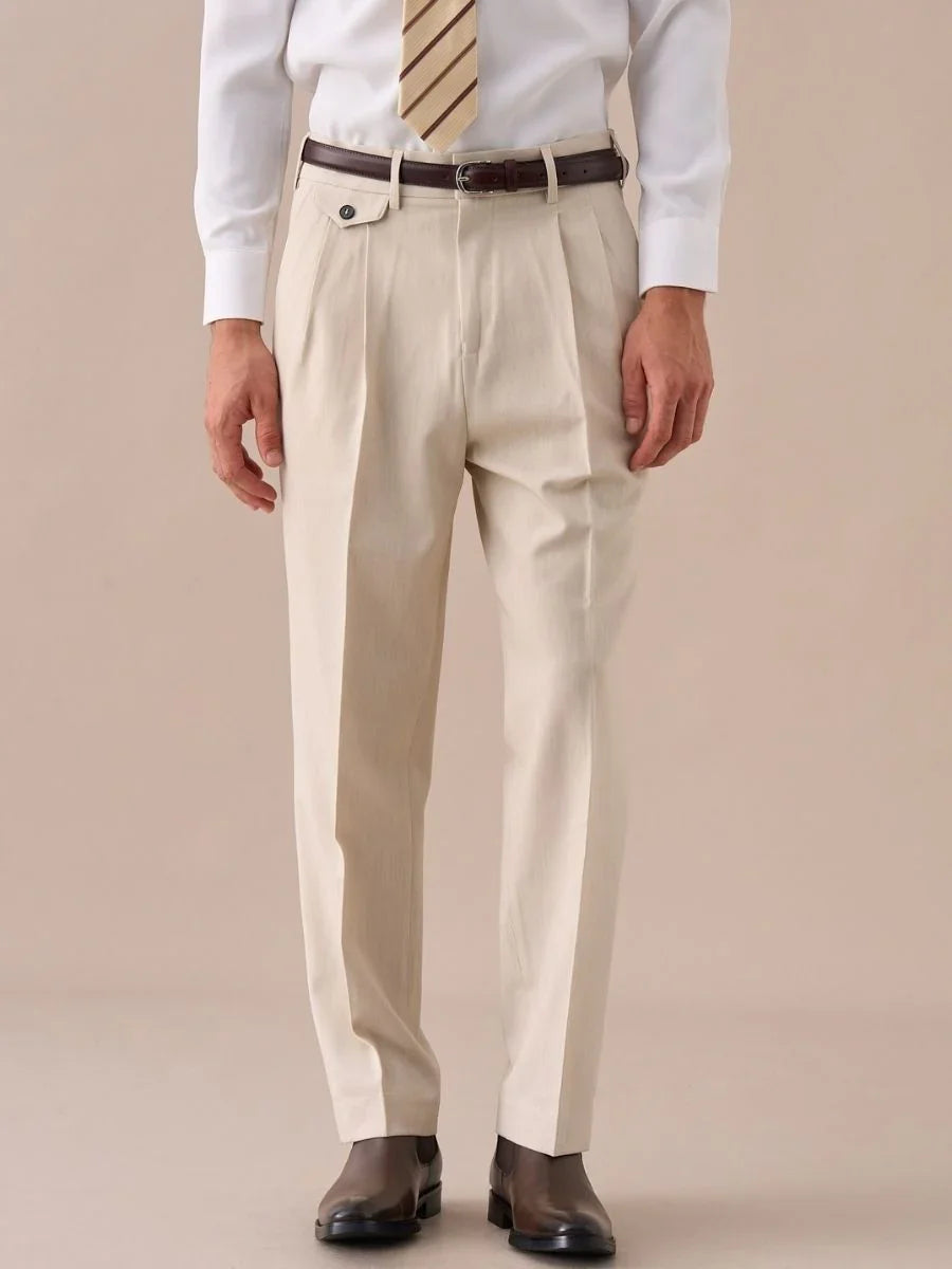 Marini Livorno Double Pleated Belt Loop Pants