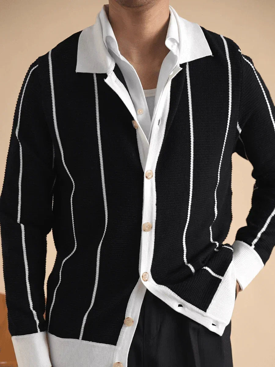 Marini Striped Button-Down Cardigan
