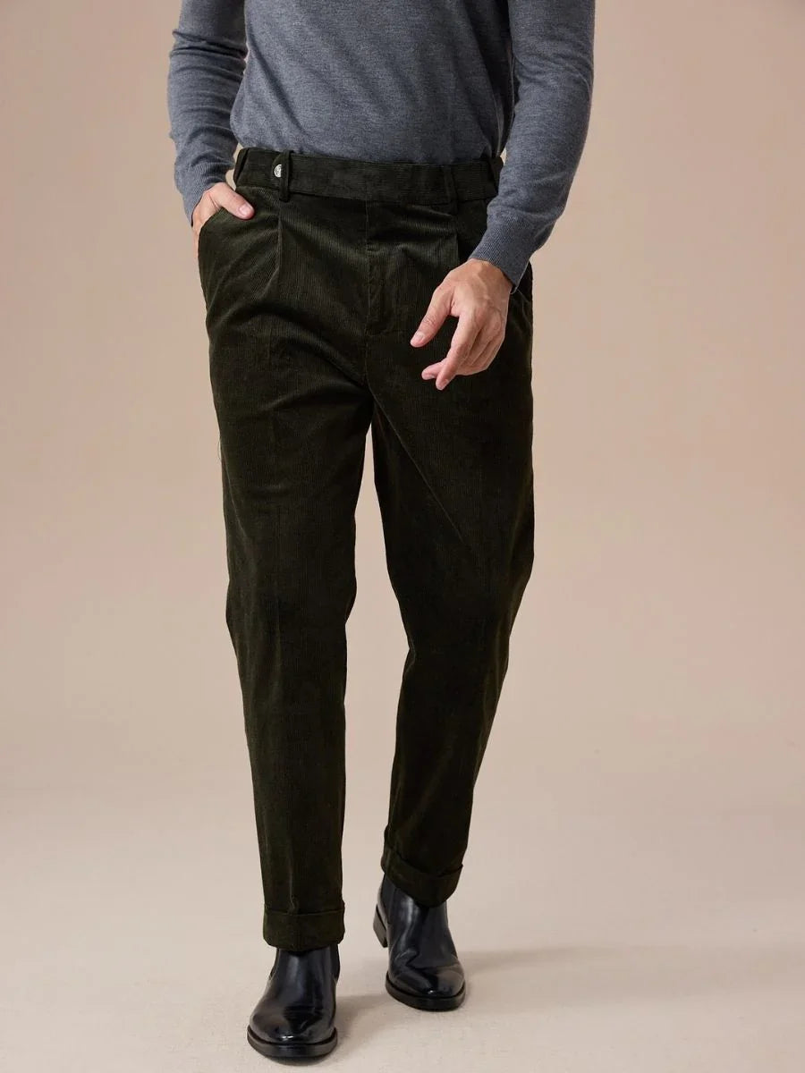 Marini Crotone High Waisted Belt Loop Velvet Pants