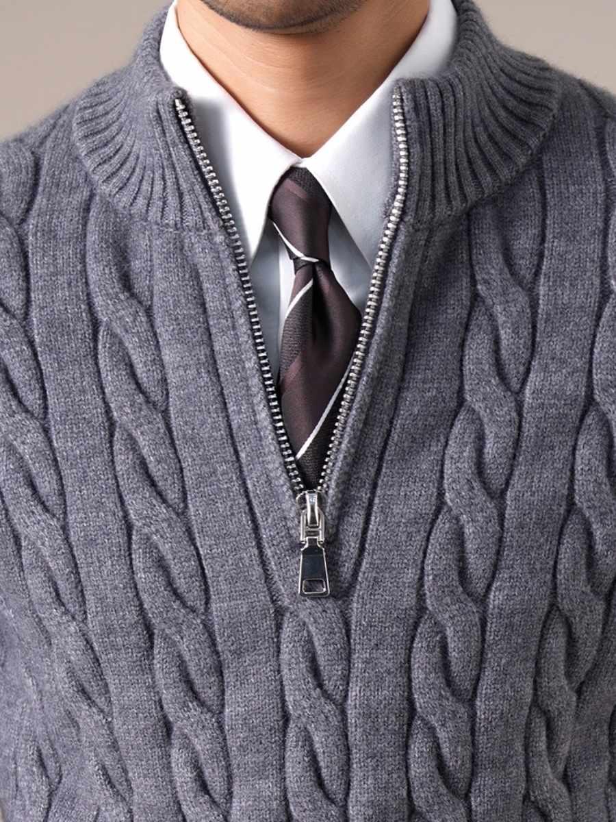 Marini Cable Knit Half-Zip Sweater