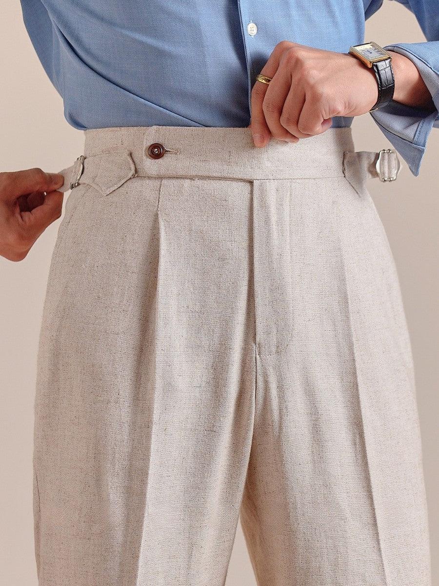 Marini PortoFino High Waisted Pleated Linen Pants