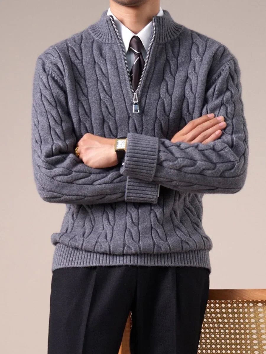 Marini Cable Knit Half-Zip Sweater