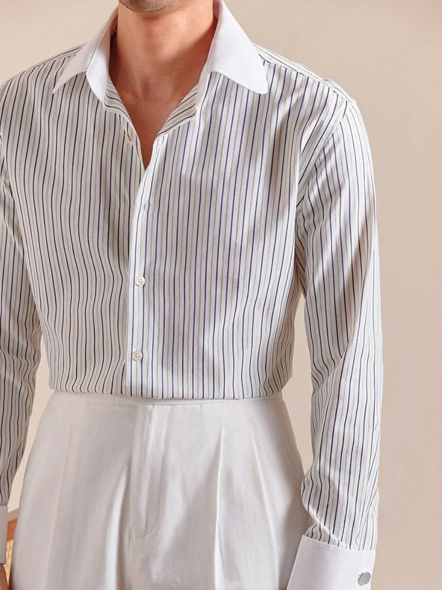 Marini Sarule French-Cuff Stripe Shirt