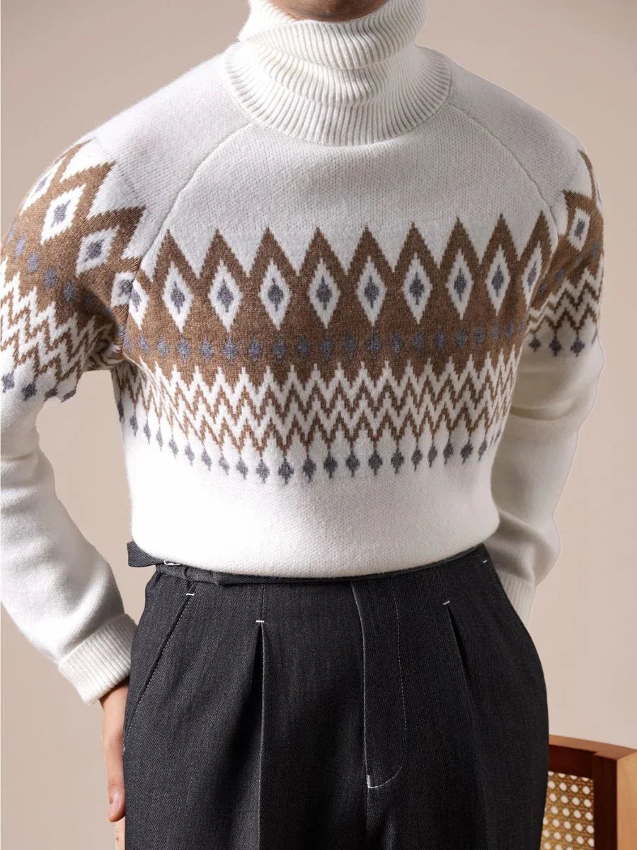 Marini Alpine Jacquard Turtleneck Sweater