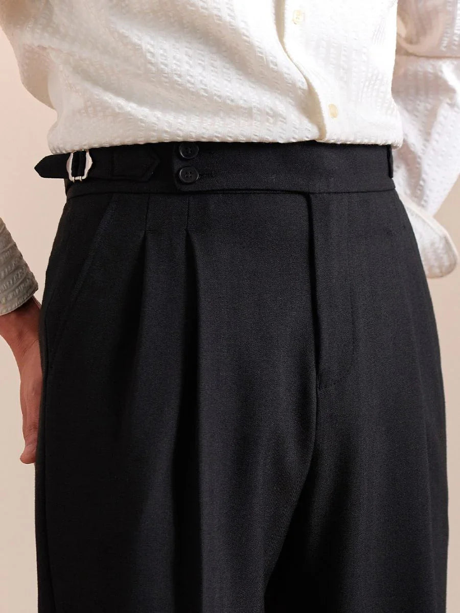 Marini Torino High Waisted Double Pleated Pants