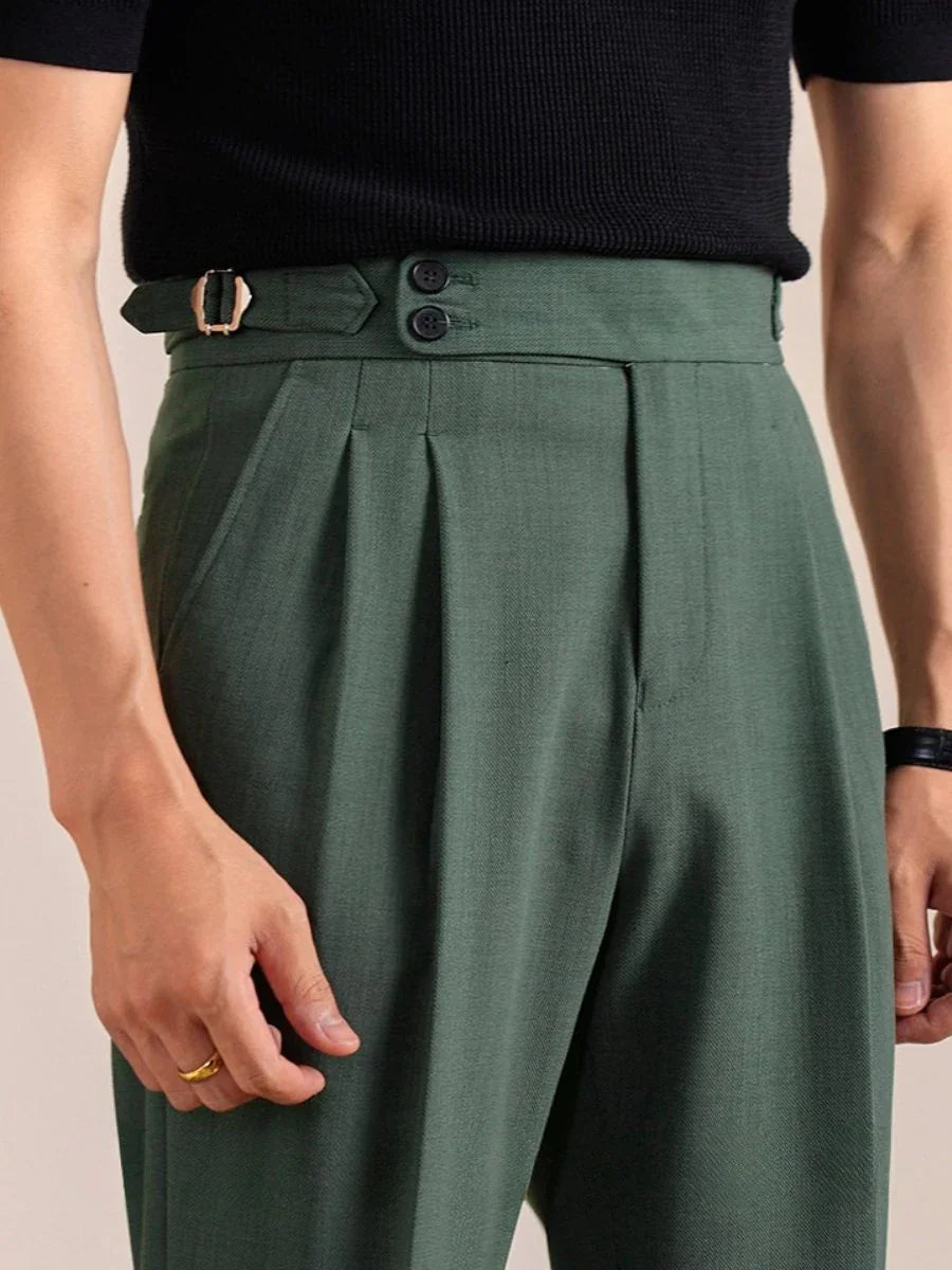 Marini Molfetta High Waisted Double Pleated Pants