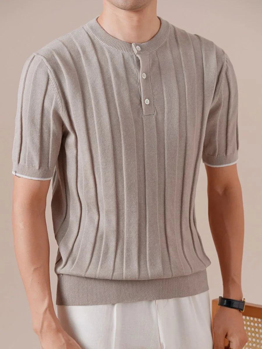 Marini Linen Coastline Henley Shirt