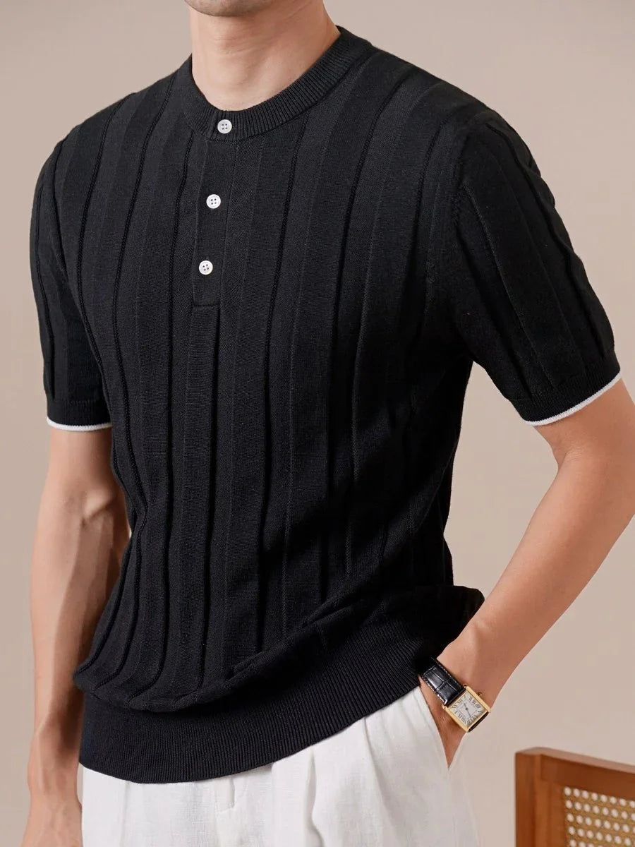 Marini Linen Coastline Henley Shirt