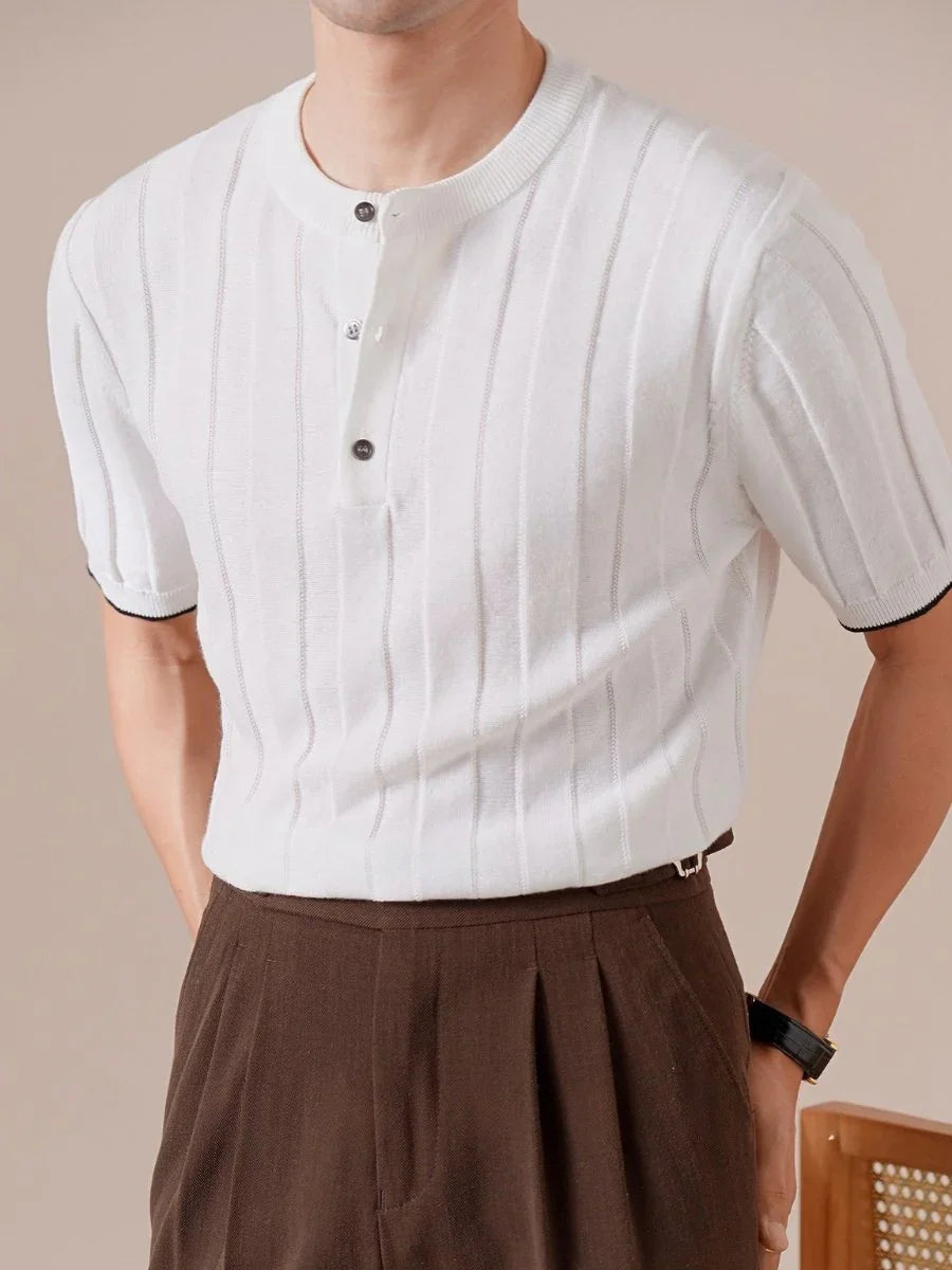 Marini Linen Coastline Henley Shirt