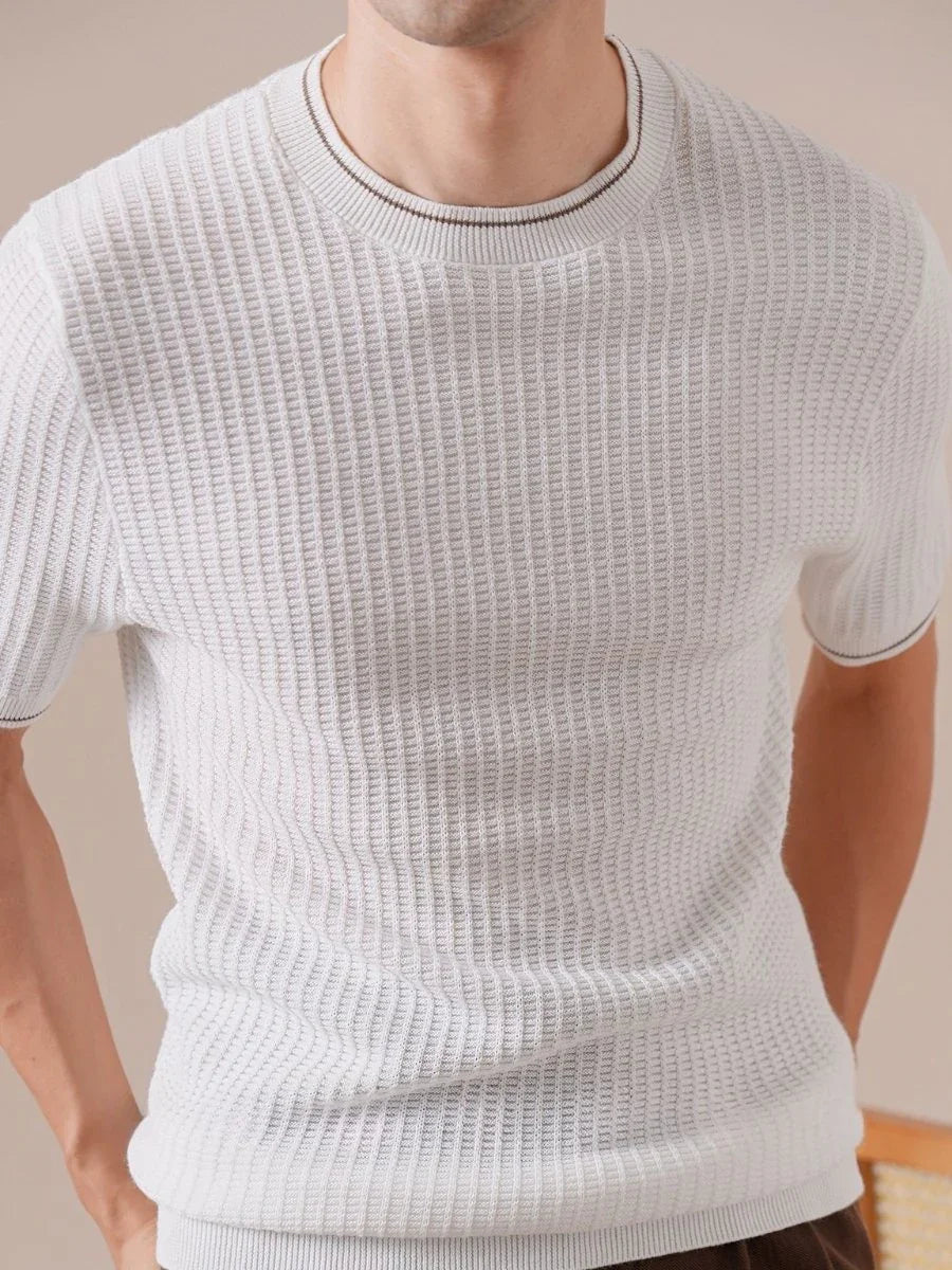 Marini Linen Blend Contrast T-Shirt