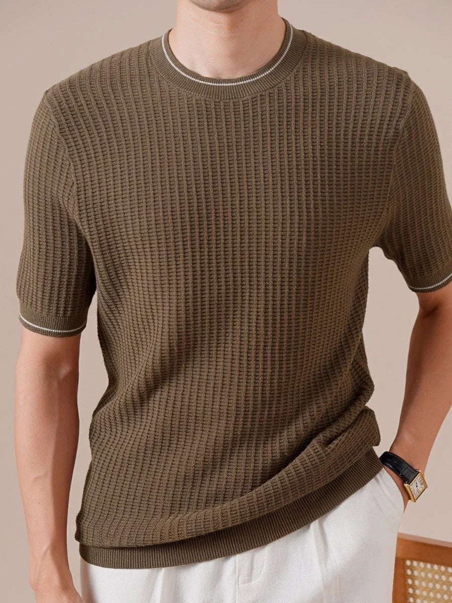 Marini Linen Blend Contrast T-Shirt