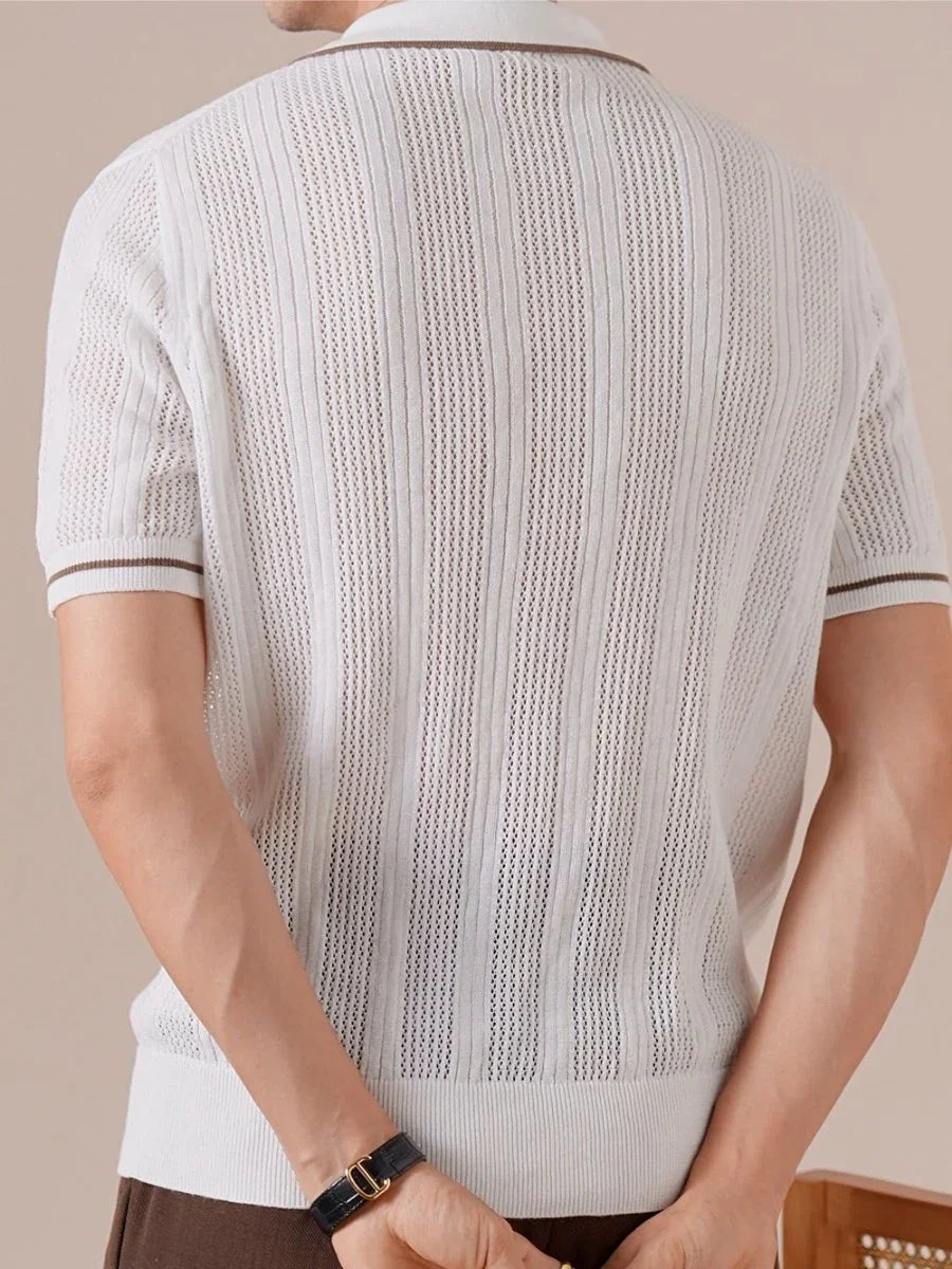 Marini Linen Breeze Polo Cardigan