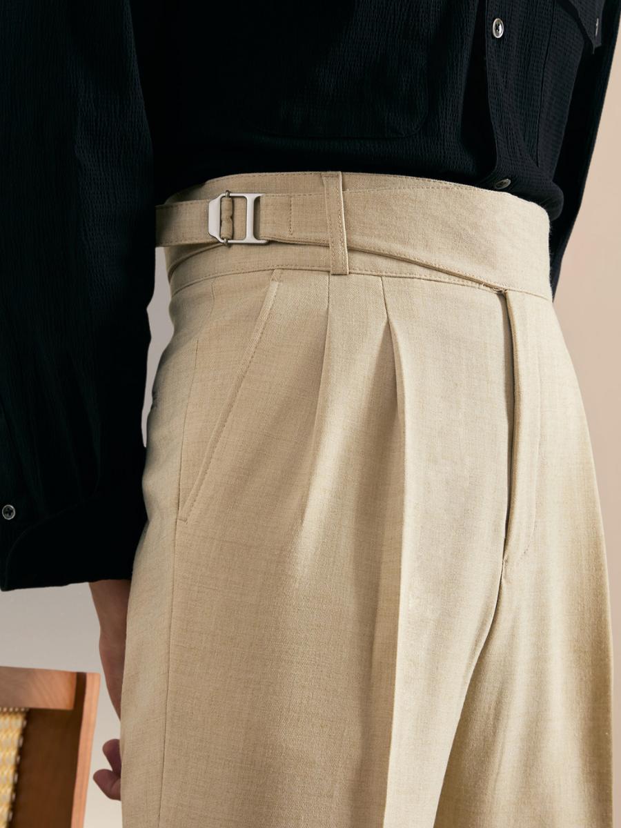 Marini Ragusa High Waisted Double Pleated Gurkha Pants