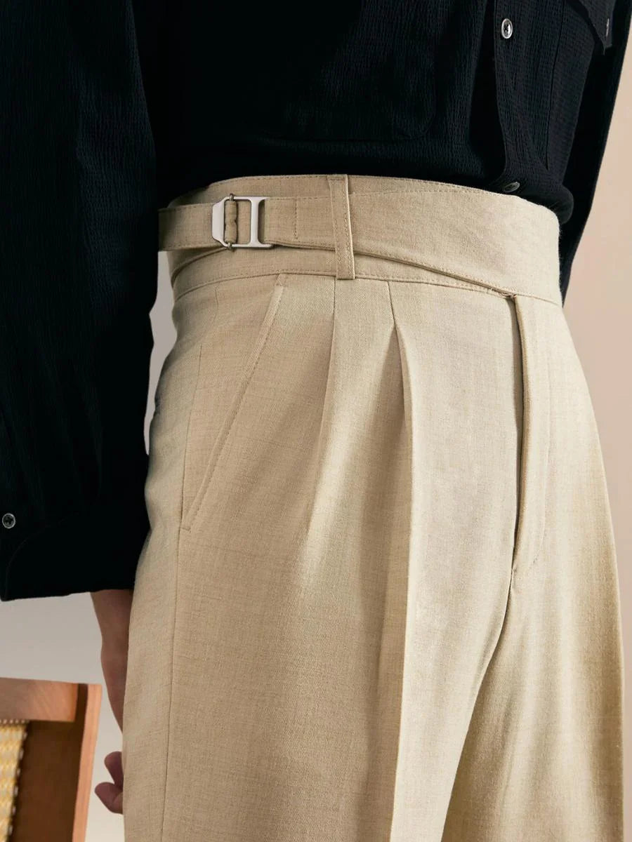 Marini Ragusa High Waisted Double Pleated Gurkha Pants