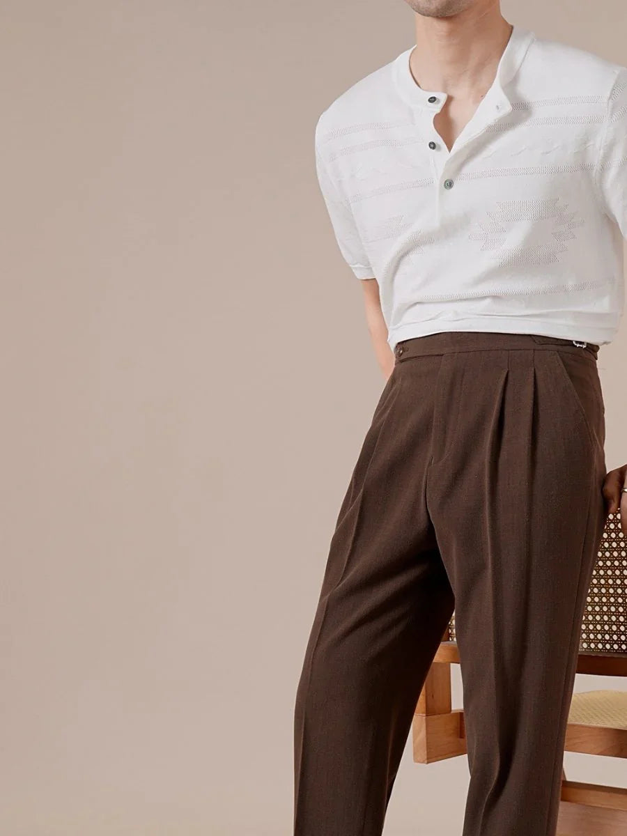 Lyocell Henley Collar T-Shirt