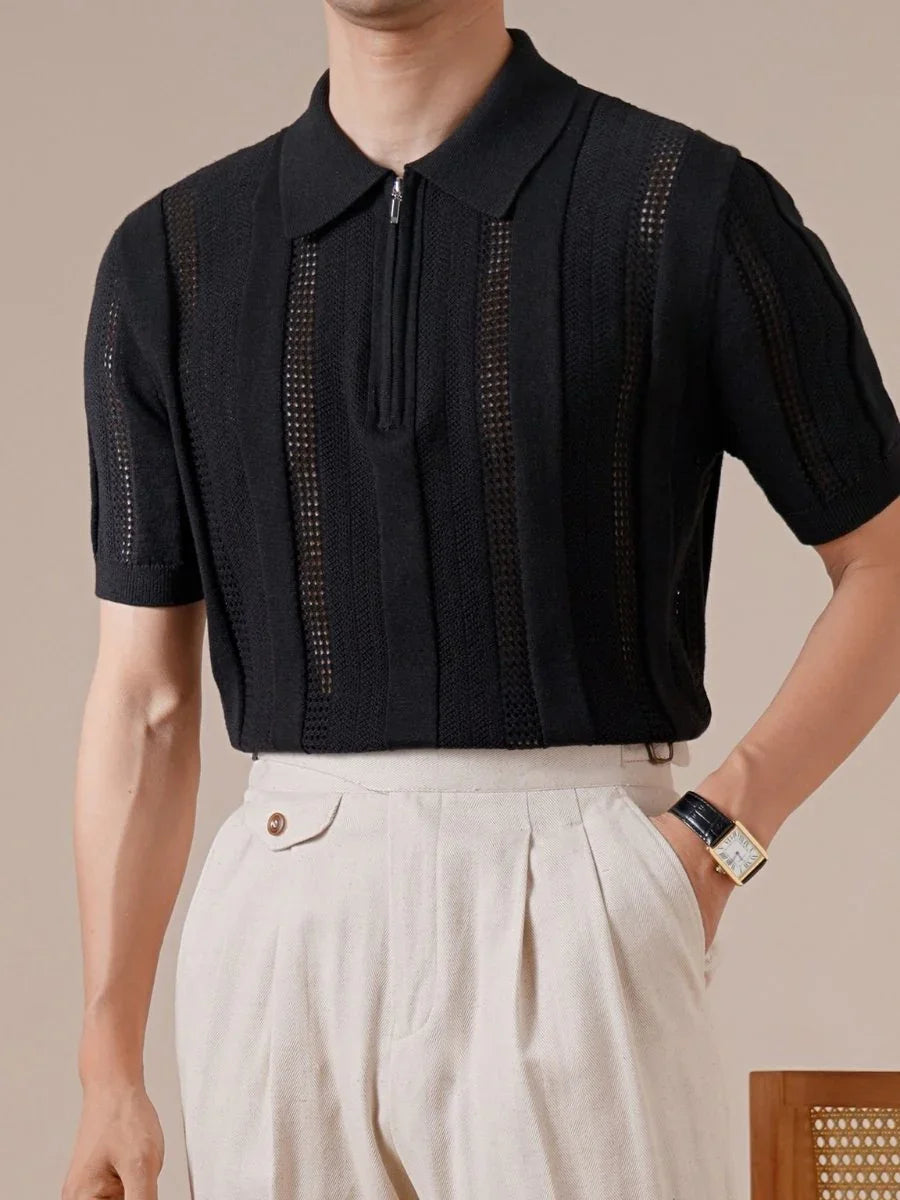 Marini Linen Cotton Zip Polo