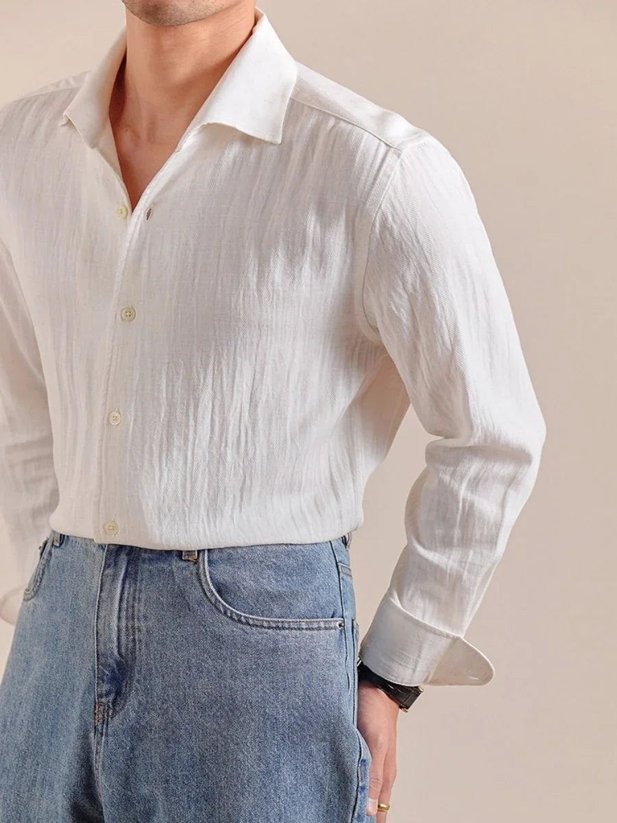 Marini Ivory Textured Relaxed Shirt