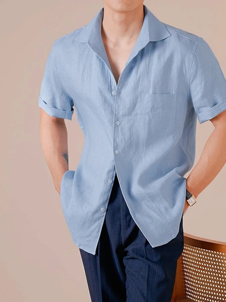 100% Linen Short-Sleeve Shirt