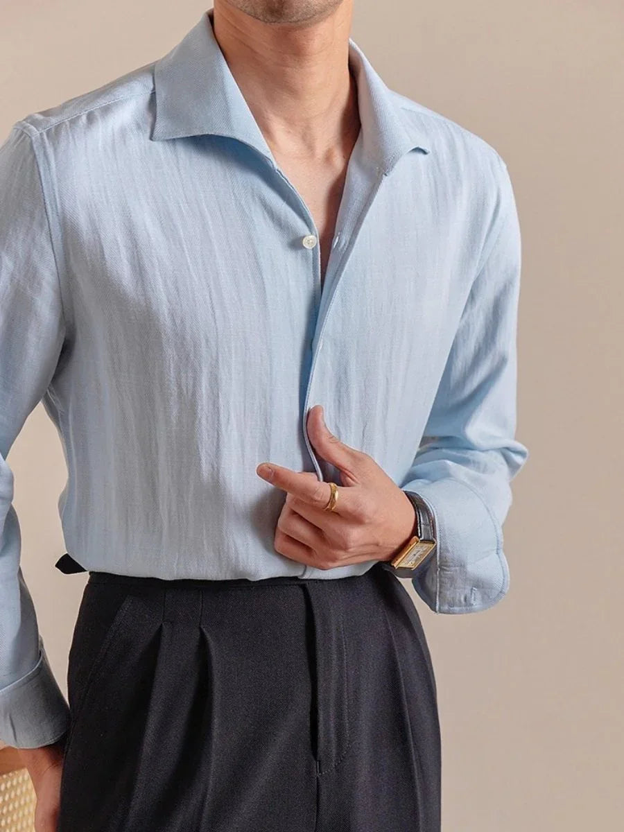 Marini Ivory Textured Relaxed Shirt