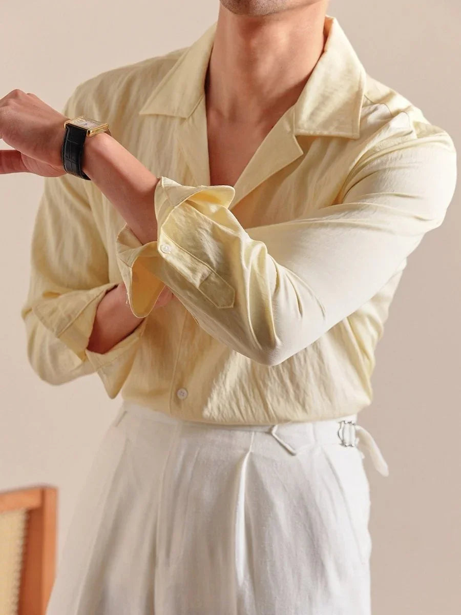 Marini Cuban Collar Relaxed Shirt