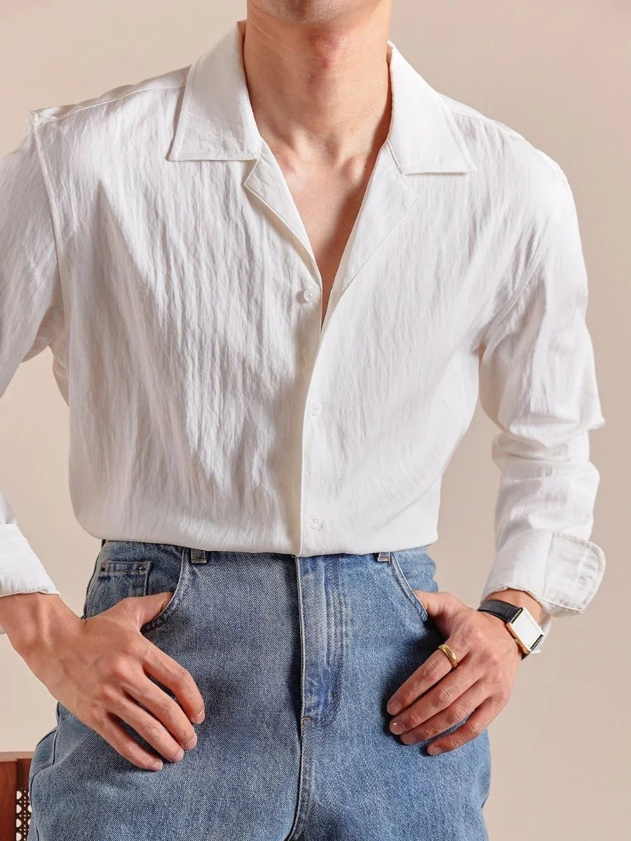 Marini Cuban Collar Relaxed Shirt