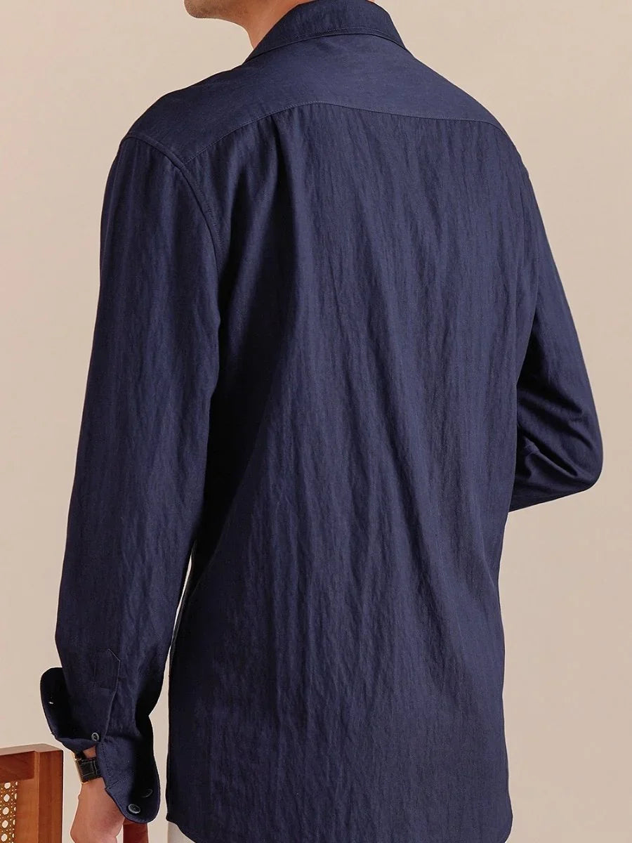 Marini Cuban Collar Relaxed Shirt