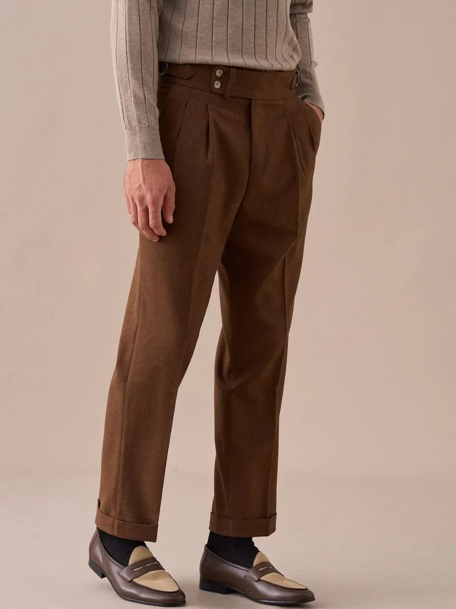 Marini Napoli High Waisted Double Pleated Pants