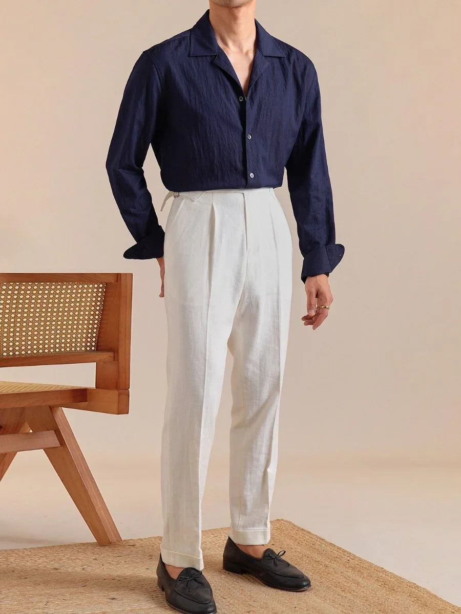 Marini Cuban Collar Relaxed Shirt