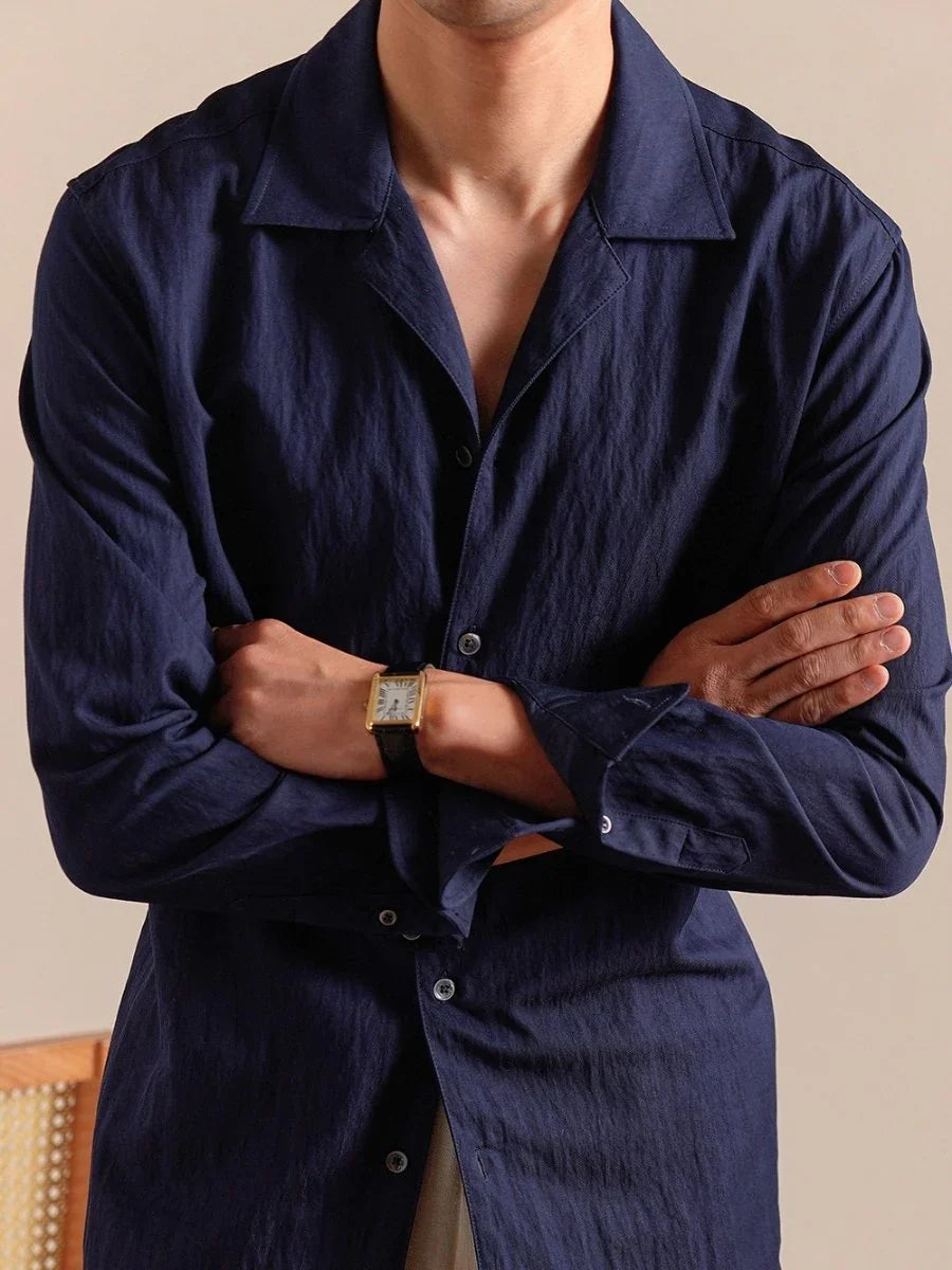 Marini Cuban Collar Relaxed Shirt