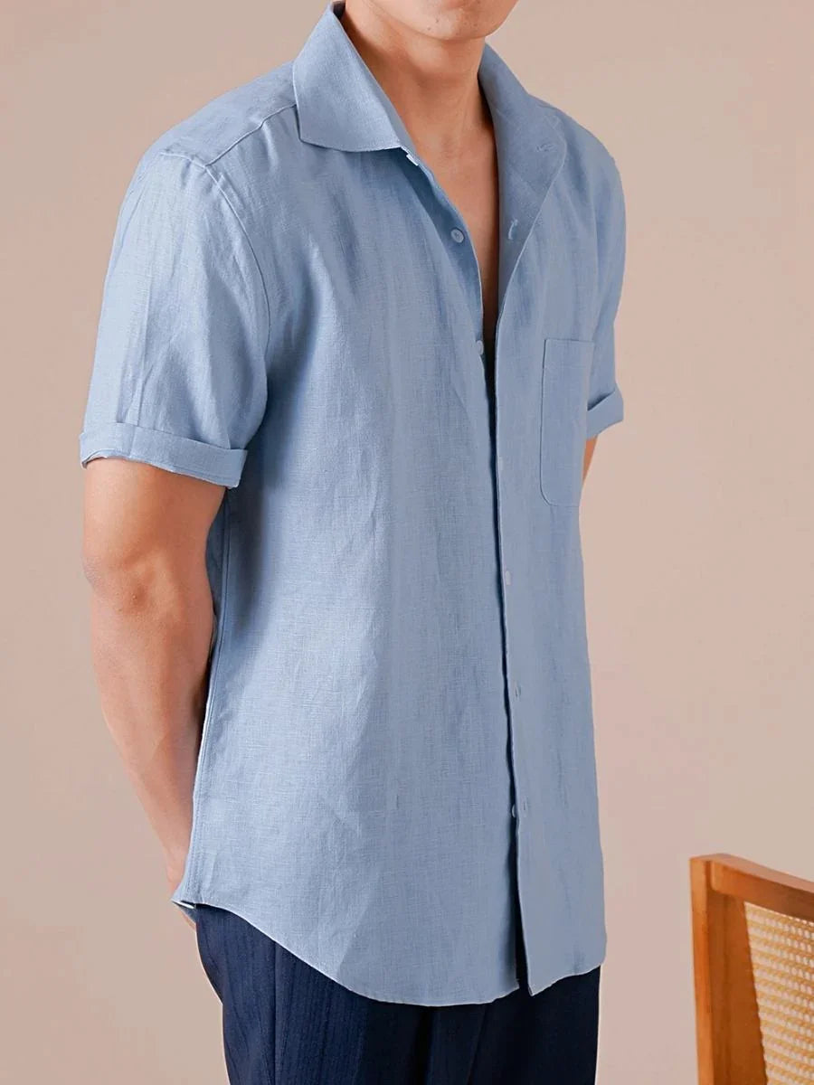 100% Linen Short-Sleeve Shirt