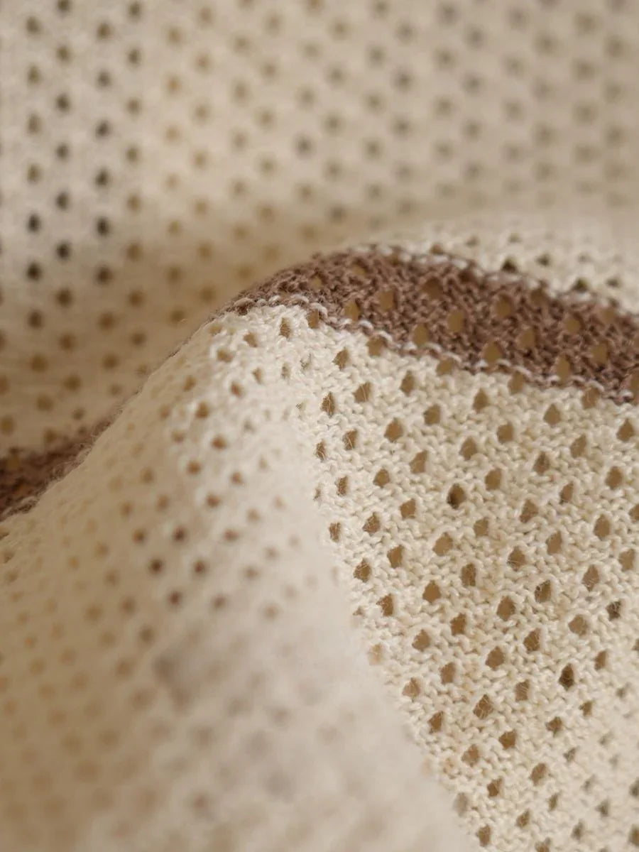 Marini Striped Linen-Cotton Polo Cardigan