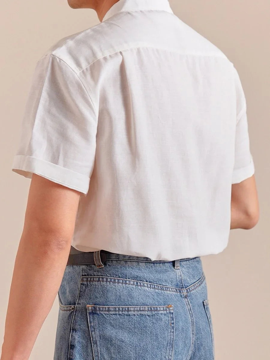 Marini Band Collar Short Sleeve Shirt