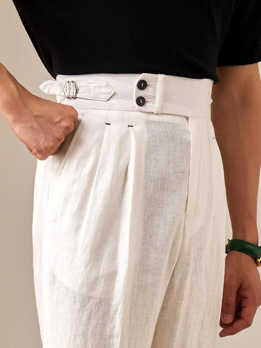 Marini Capri High Waisted Linen Pants