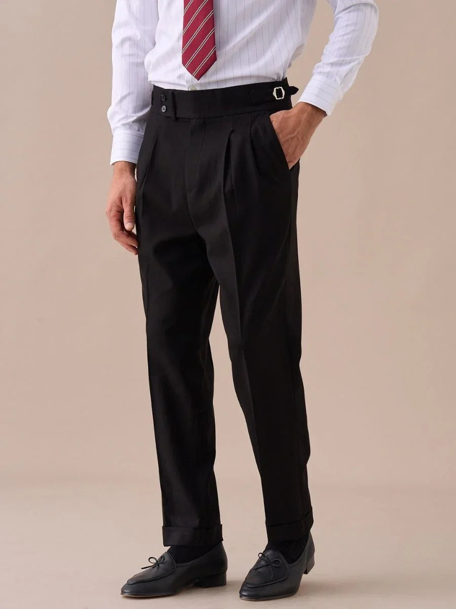 Marini Napoli High Waisted Double Pleated Pants