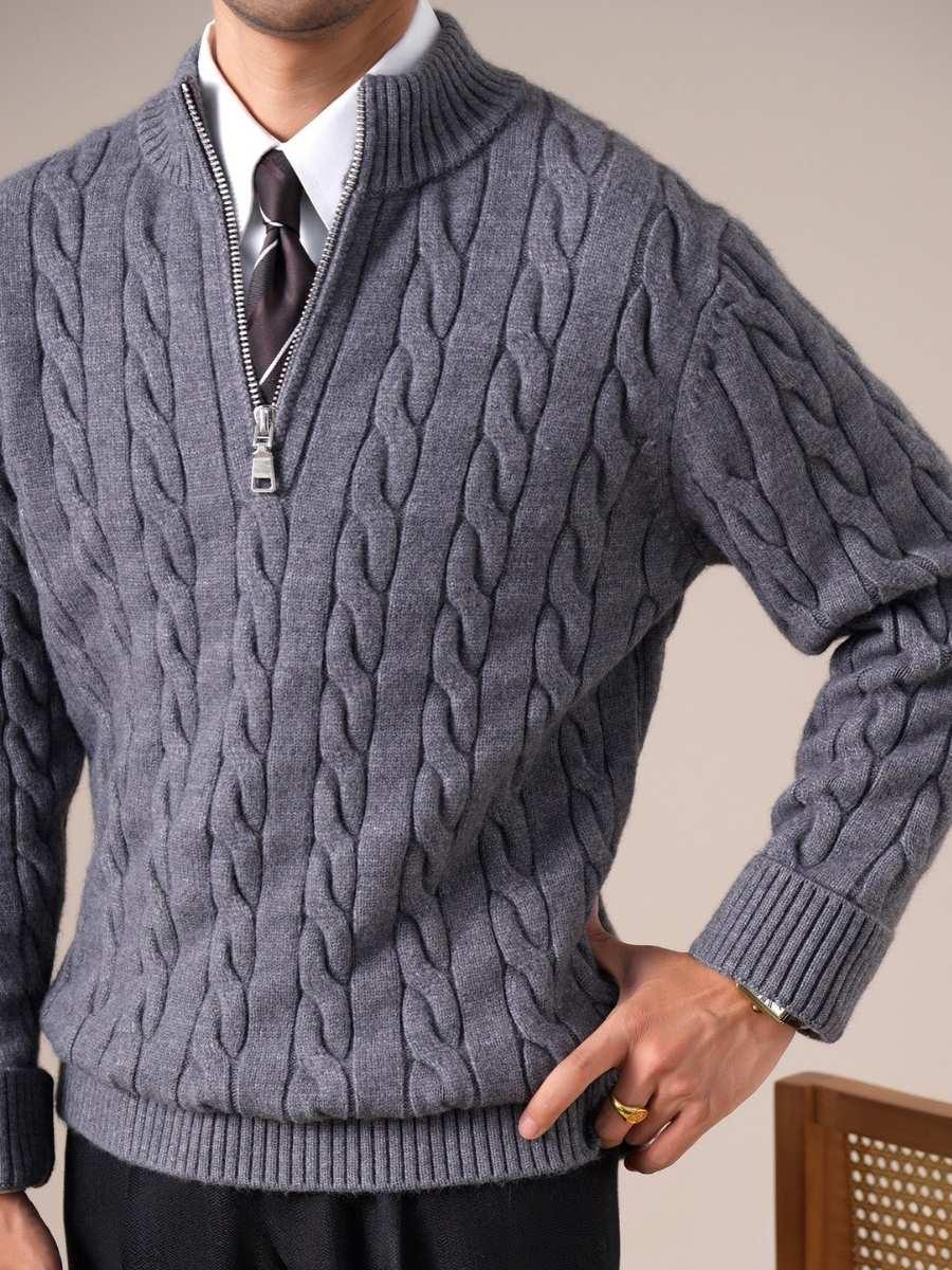 Marini Cable Knit Half-Zip Sweater