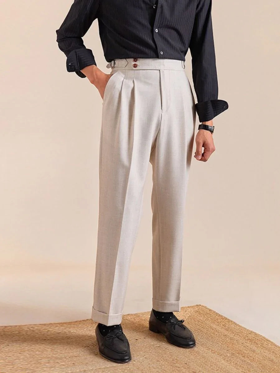 Marini Torino High Waisted Double Pleated Pants