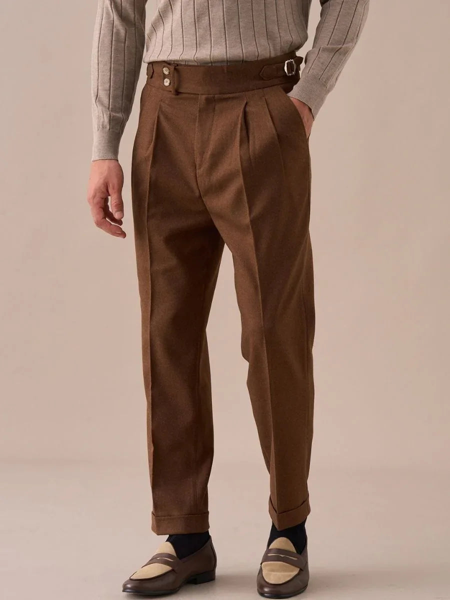 Marini Napoli High Waisted Double Pleated Pants