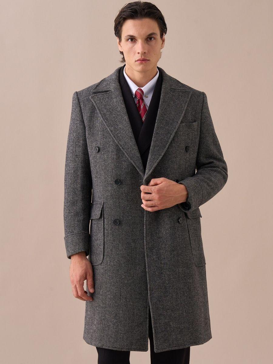 Wool Double-Breasted President Overcoat