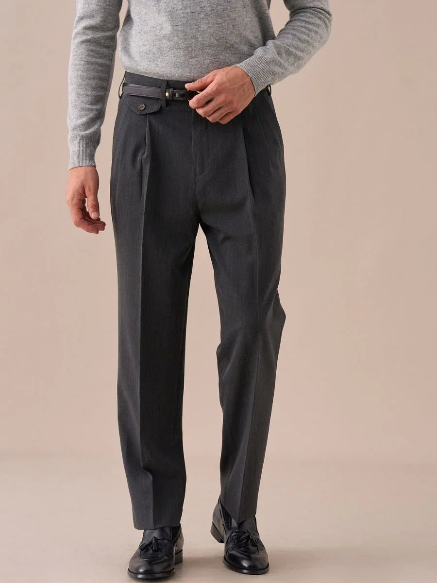 Marini Livorno Double Pleated Belt Loop Pants