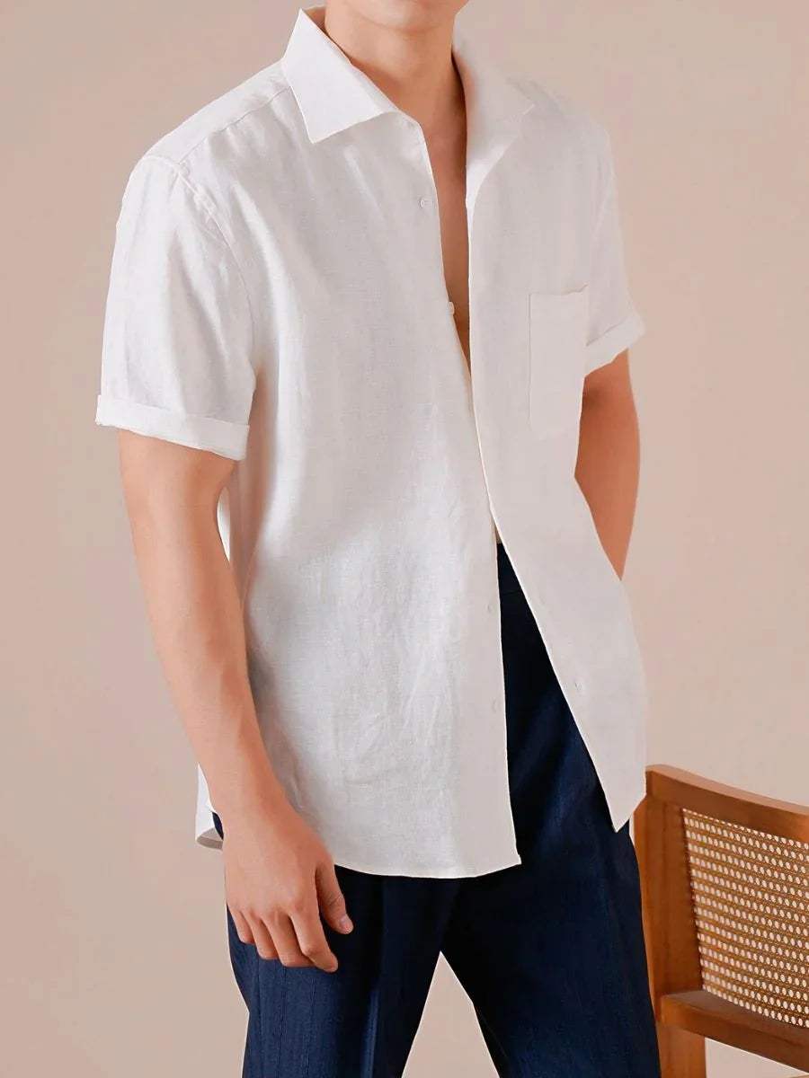100% Linen Short-Sleeve Shirt