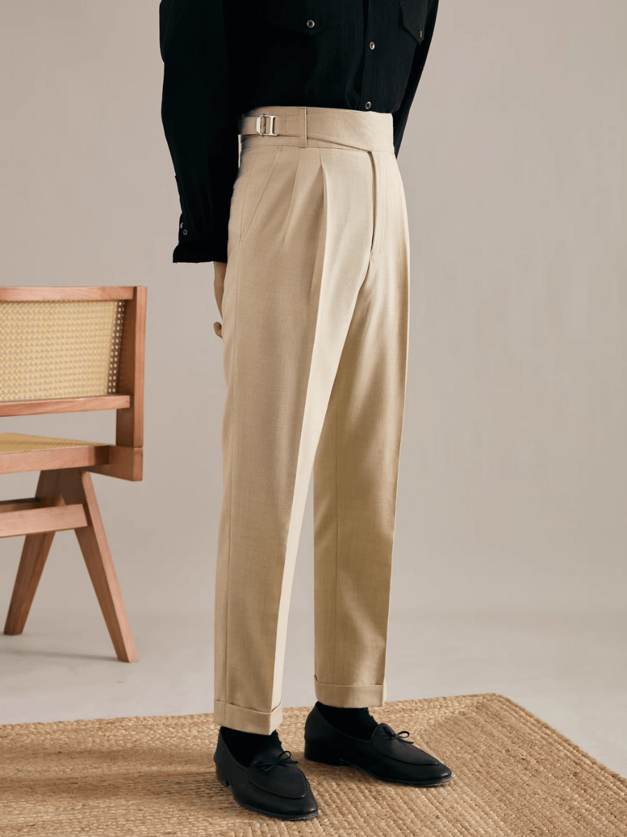 Marini Ragusa High Waisted Double Pleated Gurkha Pants