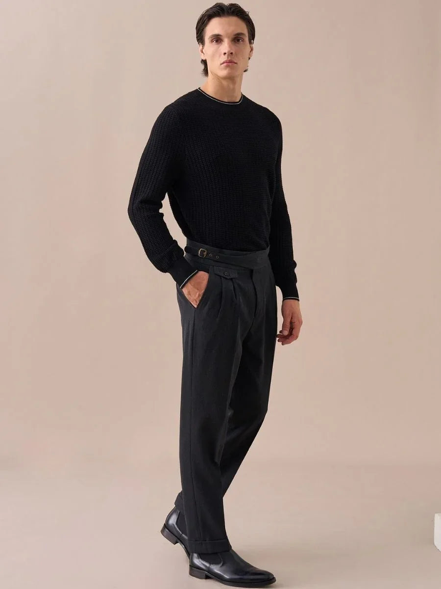 Marini Sorano High Waisted Double Pleated Gurkha Pants