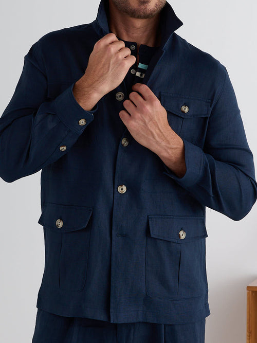Marini Velmora Safari Jacket - Navy / 44