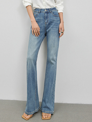High-Waisted Retro Flared Jeans
