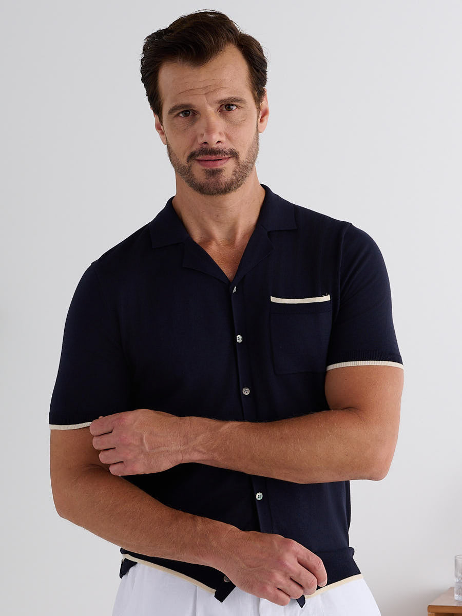 Marini Summer Knit Polo Cardigan